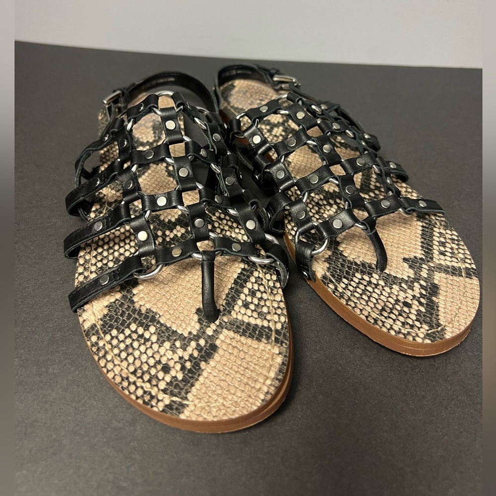 Vince Camuto- Sandals, Black/Tan, Size:8-1/2M, Pre- Owned